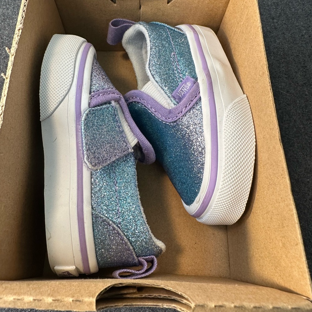 Toddler size 3 glitter Ombré slip on vans NWT - Picture 3 of 8
